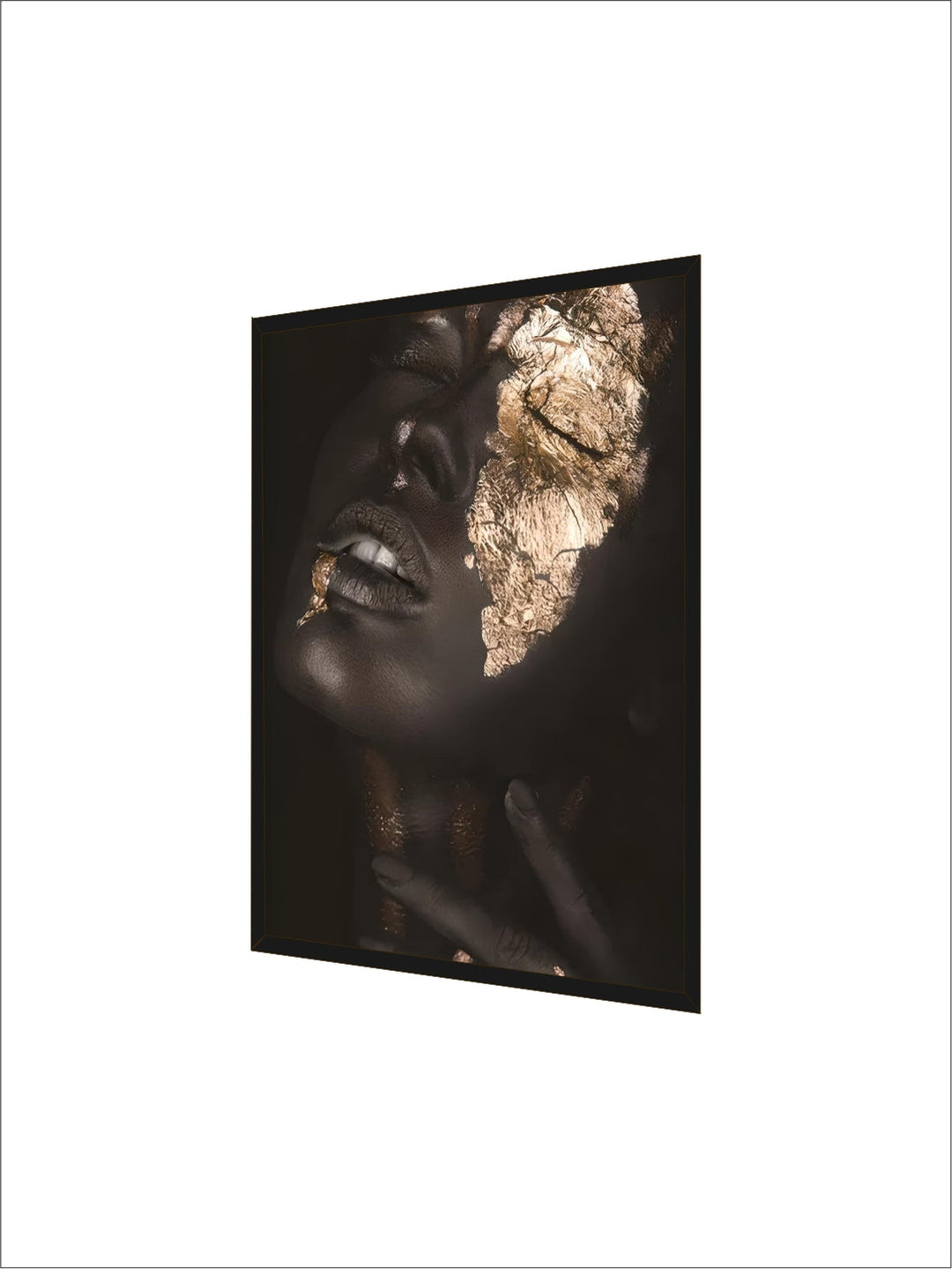 Golden Girl Fashion Wall Art Fine Art Canvas Prints Modern Abstract Portrait Pictures For Living Room Bedroom Boutique Salon Art Decor