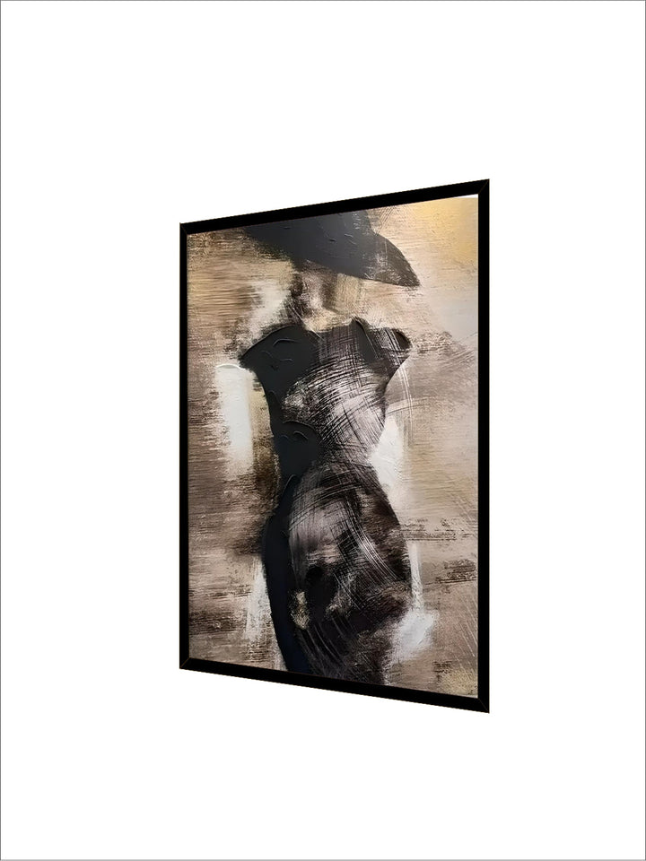 Modern Abstract Black Dress Hat Girl Fashion Wall Art Fine Art Canvas Prints Pictures For Living Room Dining Room Bedroom Salon Art Decor