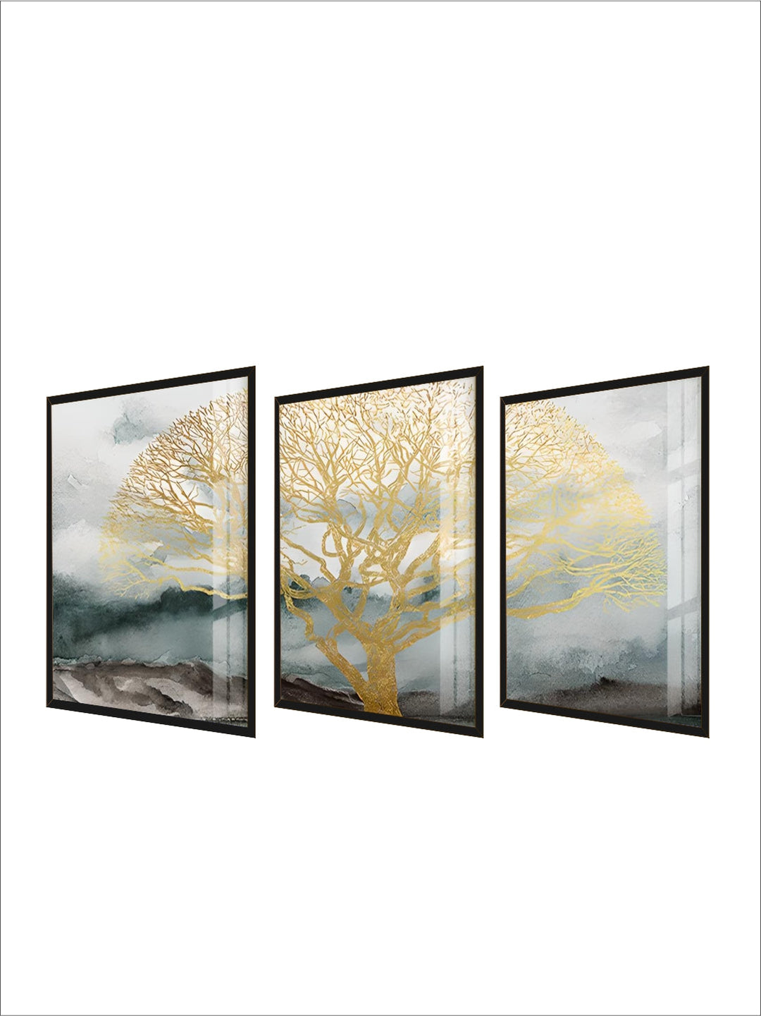 Golden Tree Wilderness Deer Landscape Wall Art Fine Art Canvas Prints Nordic Pictures For Luxury Living Room Dining Room Art Decor