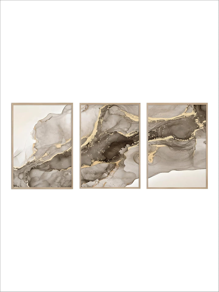 Modern Abstract Black Beige Liquid Marble Wall Art Fine Art Canvas Prints Pictures For Living Room Bedroom Light Luxury Home Decor