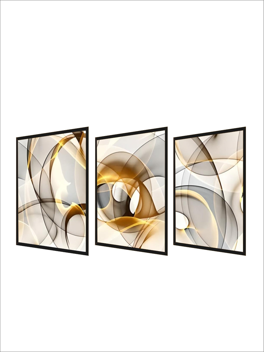 Abstract Flowing Black Golden Threads Wall Art Fine Art Canvas Prints Pictures For Modern Apartment Living Room Home Office Hotel Room Wall Decor