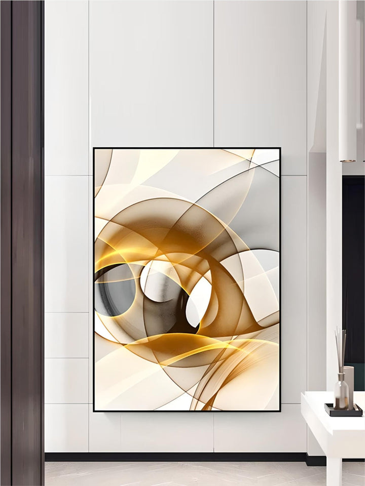 Abstract Flowing Black Golden Threads Wall Art Fine Art Canvas Prints Pictures For Modern Apartment Living Room Home Office Hotel Room Wall Decor