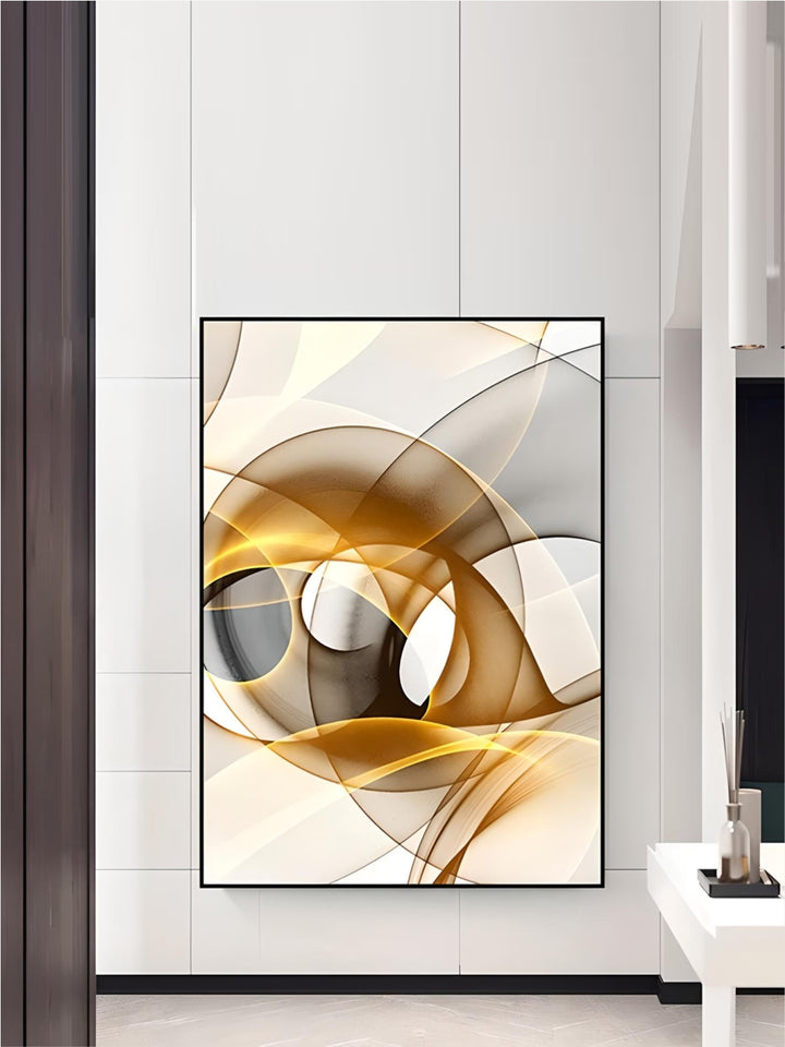 Abstract Flowing Black Golden Threads Wall Art Fine Art Canvas Prints Pictures For Modern Apartment Living Room Home Office Hotel Room Wall Decor