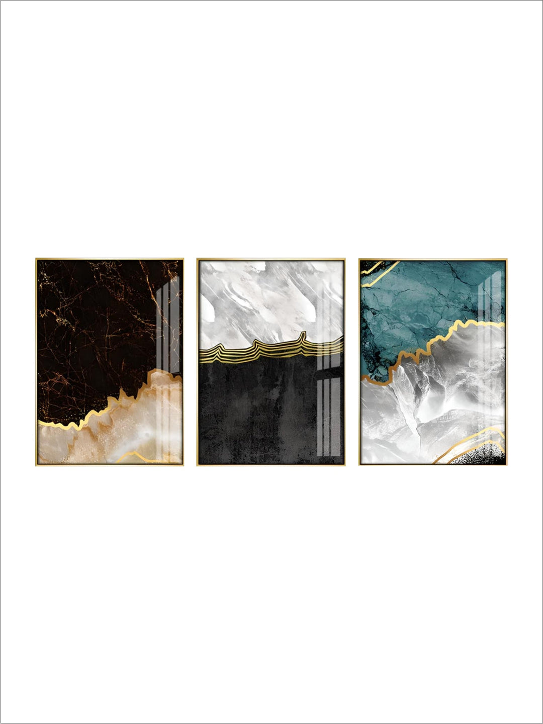 Modern Abstract Golden Seam Marble Print Wall Art Fine Art Canvas Prints Fashion Pictures For Luxury Living Room Dining Room Home Office Art Decor