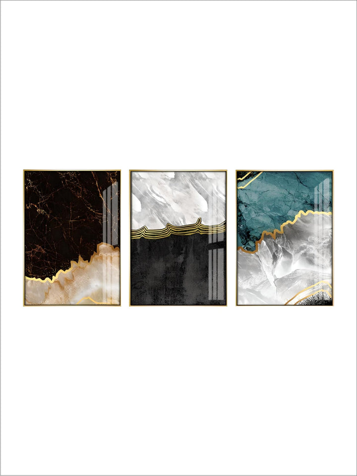 Modern Abstract Golden Seam Marble Print Wall Art Fine Art Canvas Prints Fashion Pictures For Luxury Living Room Dining Room Home Office Art Decor