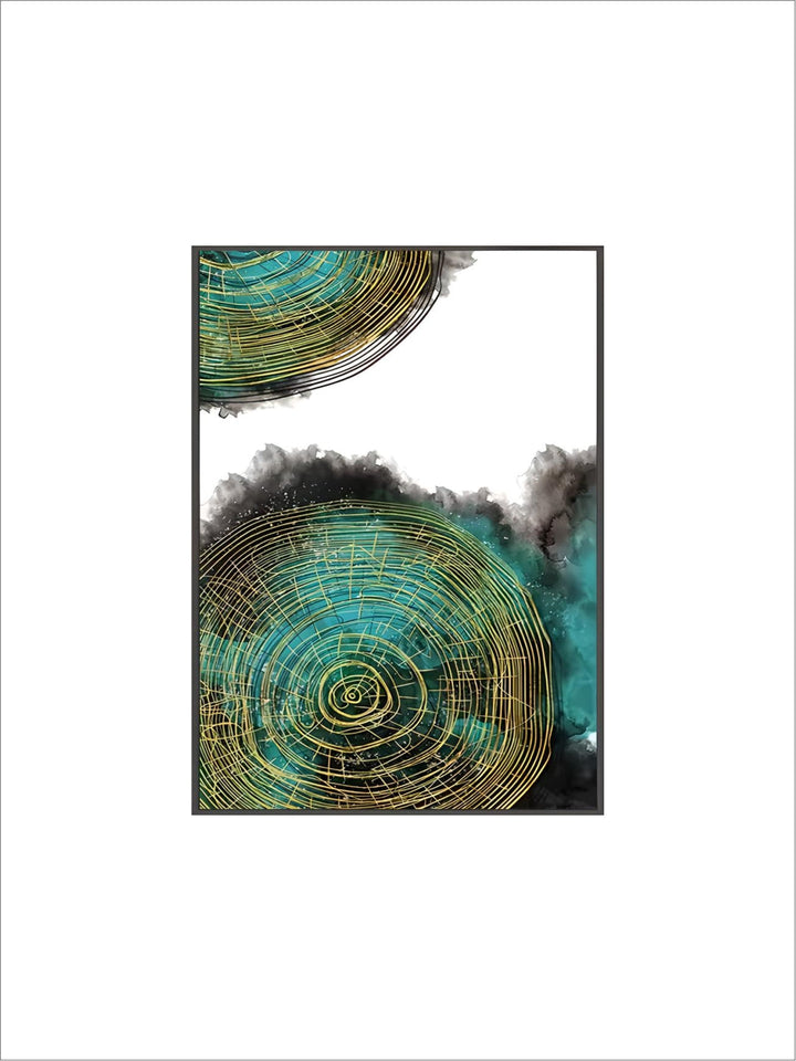 Modern Green Agate Golden nordic Luxury Art Abstract Green Plant Gold Leaf Canvas Painting For Wall Art Decoration Living Room