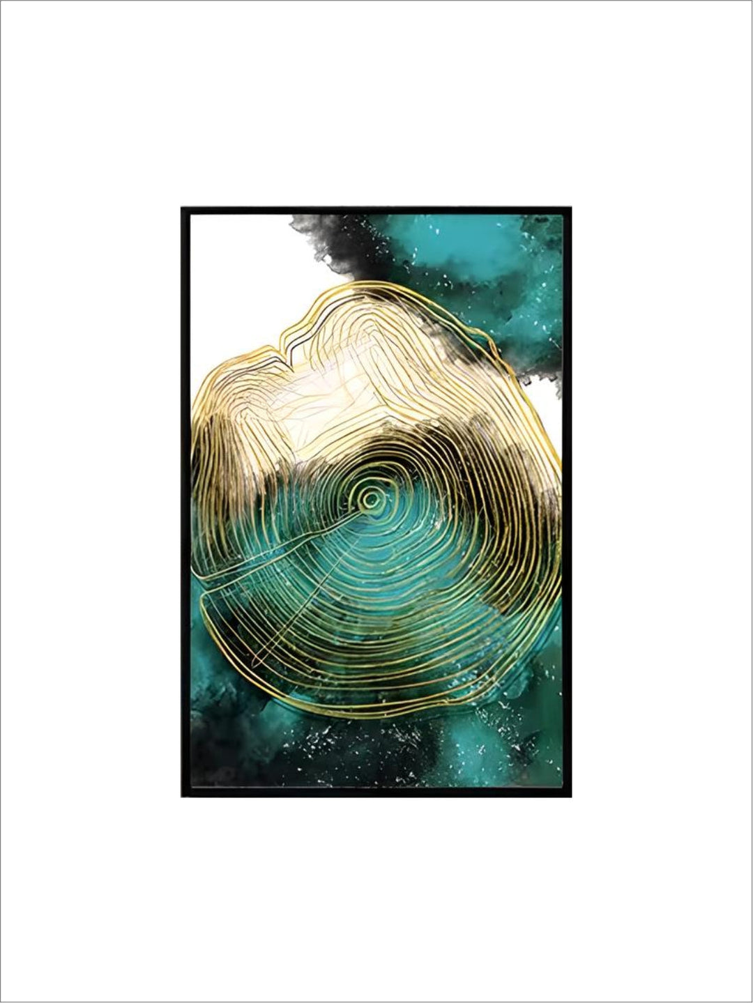 Modern Green Agate Golden nordic Luxury Art Abstract Green Plant Gold Leaf Canvas Painting For Wall Art Decoration Living Room