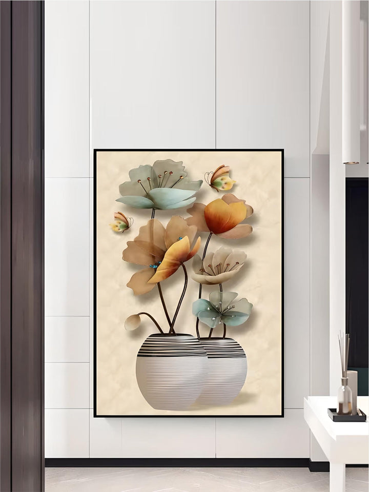 New Luxury Home Decor Animals nordic Wall Art Golden Deer Art Porcelain Painting Crystal