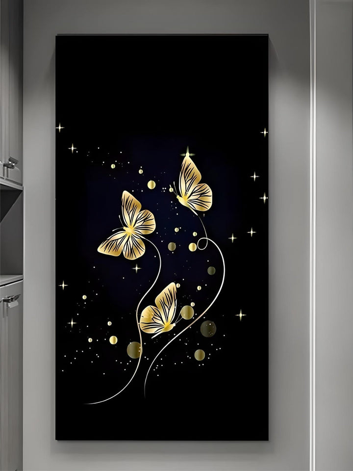 Home Wall Art Decor Luxury Black Gold Rose And Butterfly Landscape Modern Nordic Poster custom canvas art prints