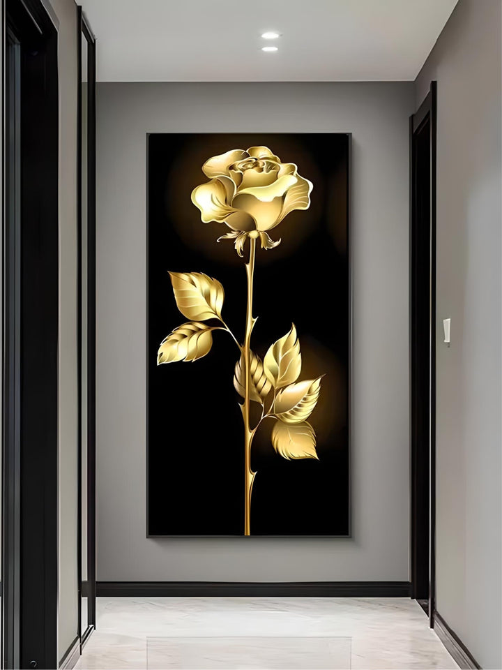 Home Wall Art Decor Luxury Black Gold Rose And Butterfly Landscape Modern Nordic Poster custom canvas art prints