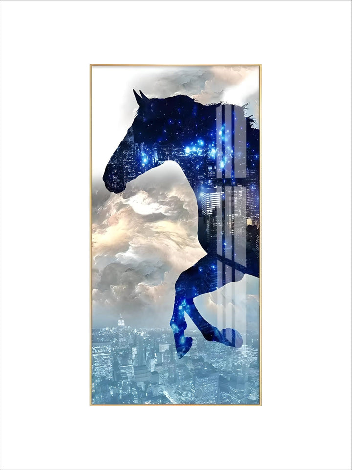 Modern Extra Large Wall Art Decor Modern Art Crystal Porcelain Horse Abstract Resin Painting On Acrylic