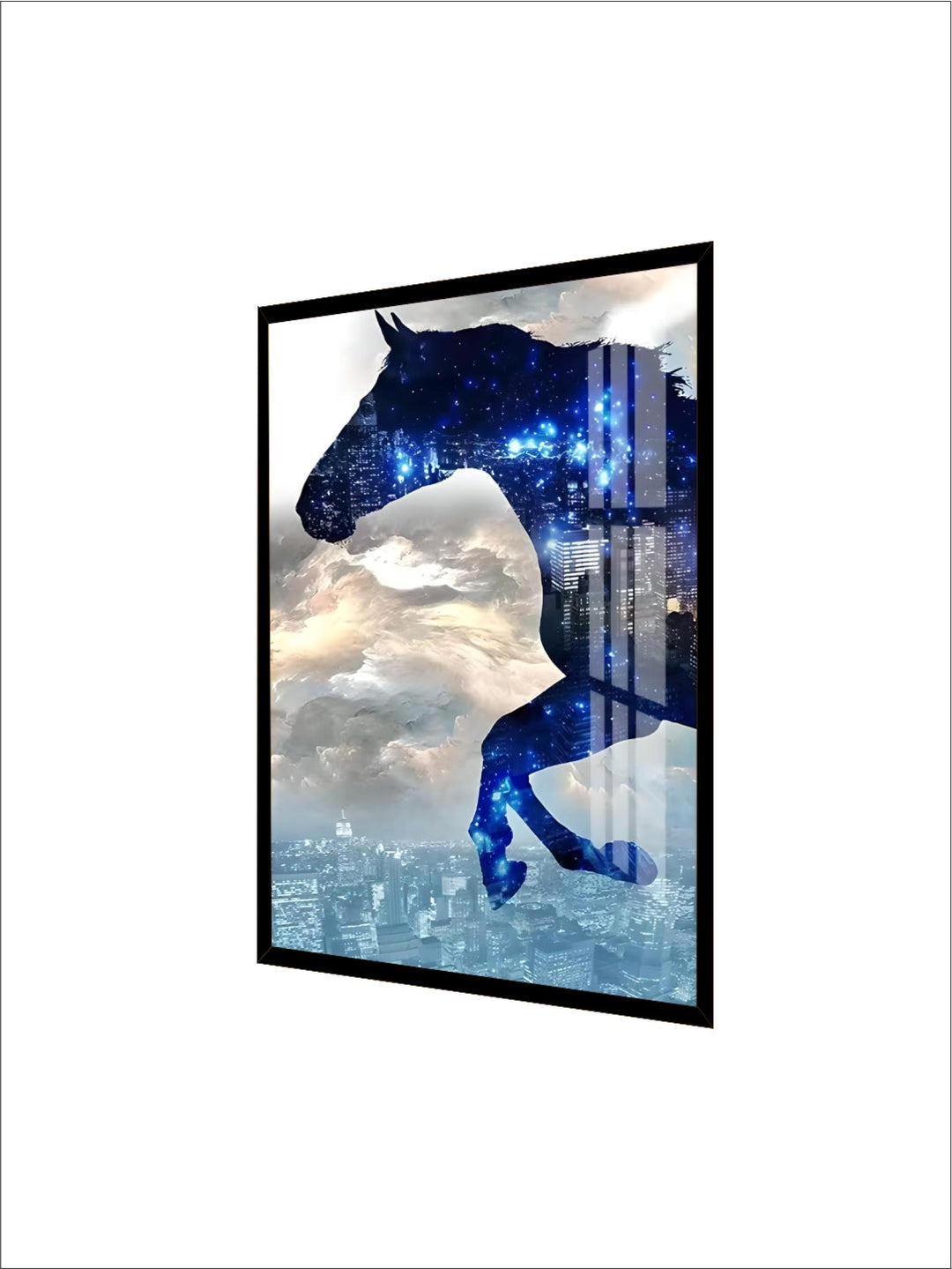Modern Extra Large Wall Art Decor Modern Art Crystal Porcelain Horse Abstract Resin Painting On Acrylic