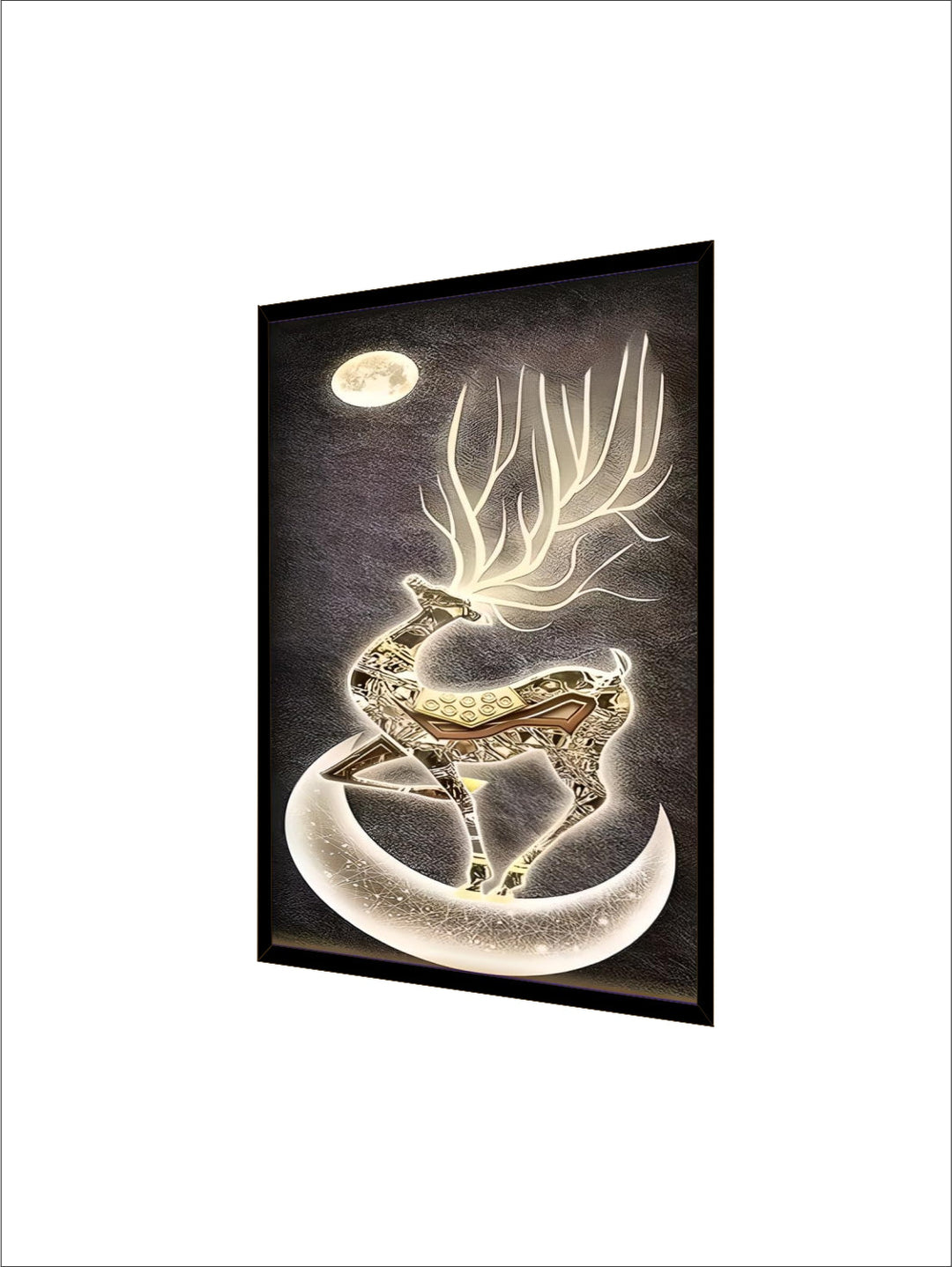 nordic Luxury Abstract Wall Art Golden Elk Canvas Art Print Gold Ribbon Posters led crystal porcelain decorative paintings