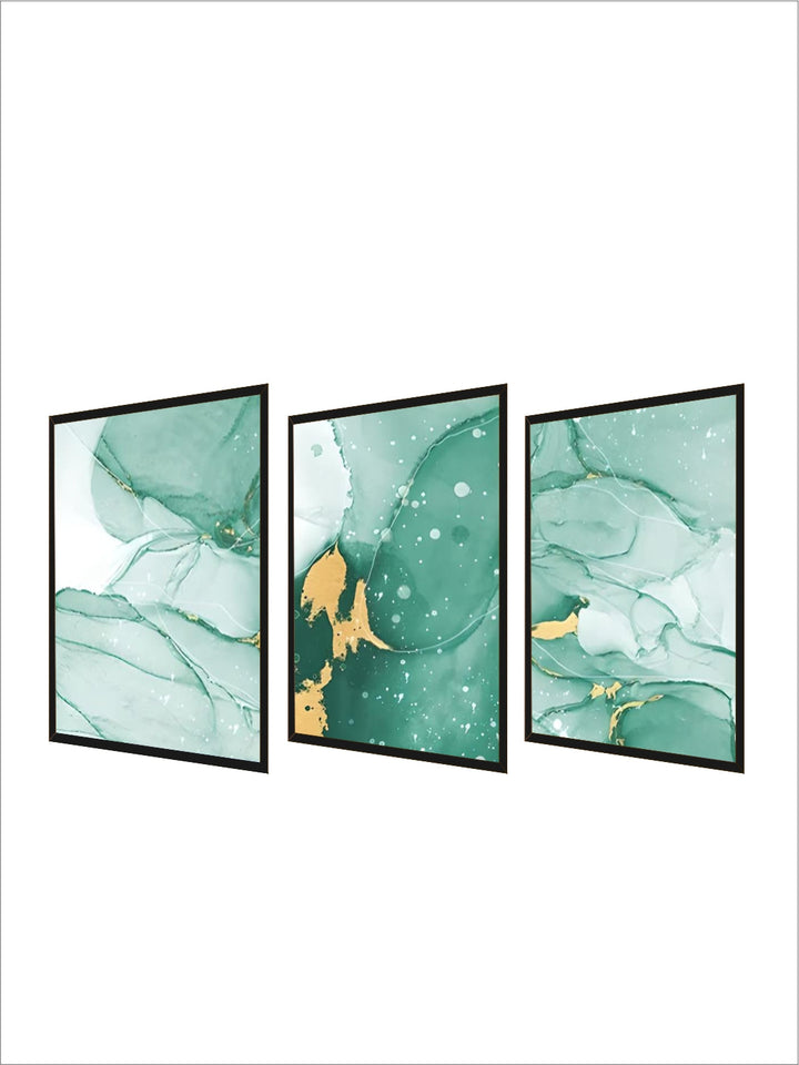 Abstract Green Golden Marble Print Wall Art Fine Art Canvas Prints Pictures For Modern Apartment Living Room Hotel Room Art Decor