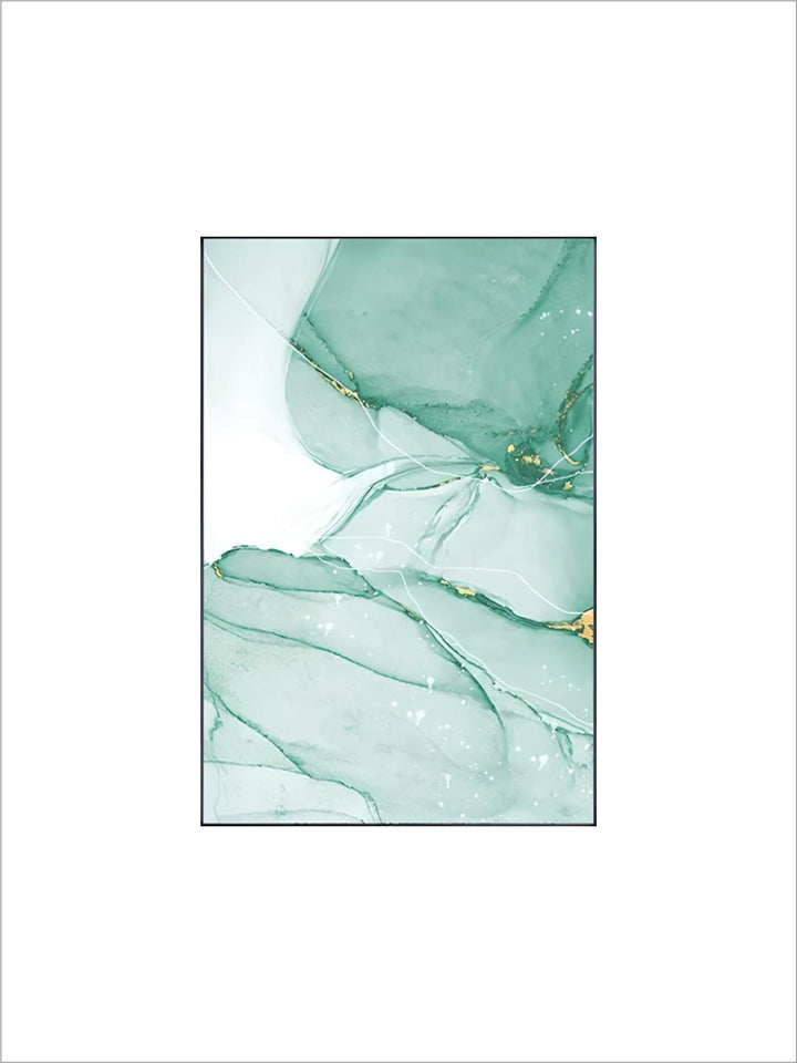 Abstract Green Golden Marble Print Wall Art Fine Art Canvas Prints Pictures For Modern Apartment Living Room Hotel Room Art Decor