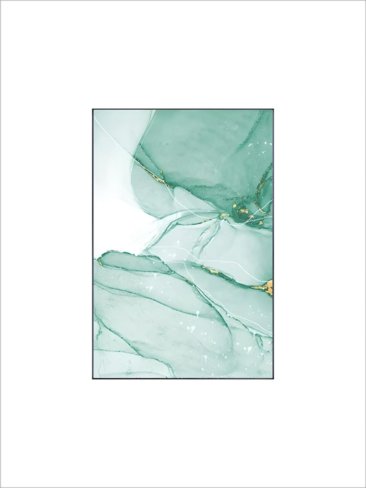 Abstract Green Golden Marble Print Wall Art Fine Art Canvas Prints Pictures For Modern Apartment Living Room Hotel Room Art Decor
