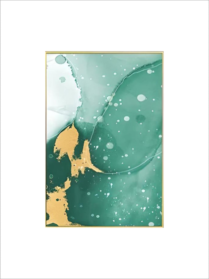Abstract Green Golden Marble Print Wall Art Fine Art Canvas Prints Pictures For Modern Apartment Living Room Hotel Room Art Decor