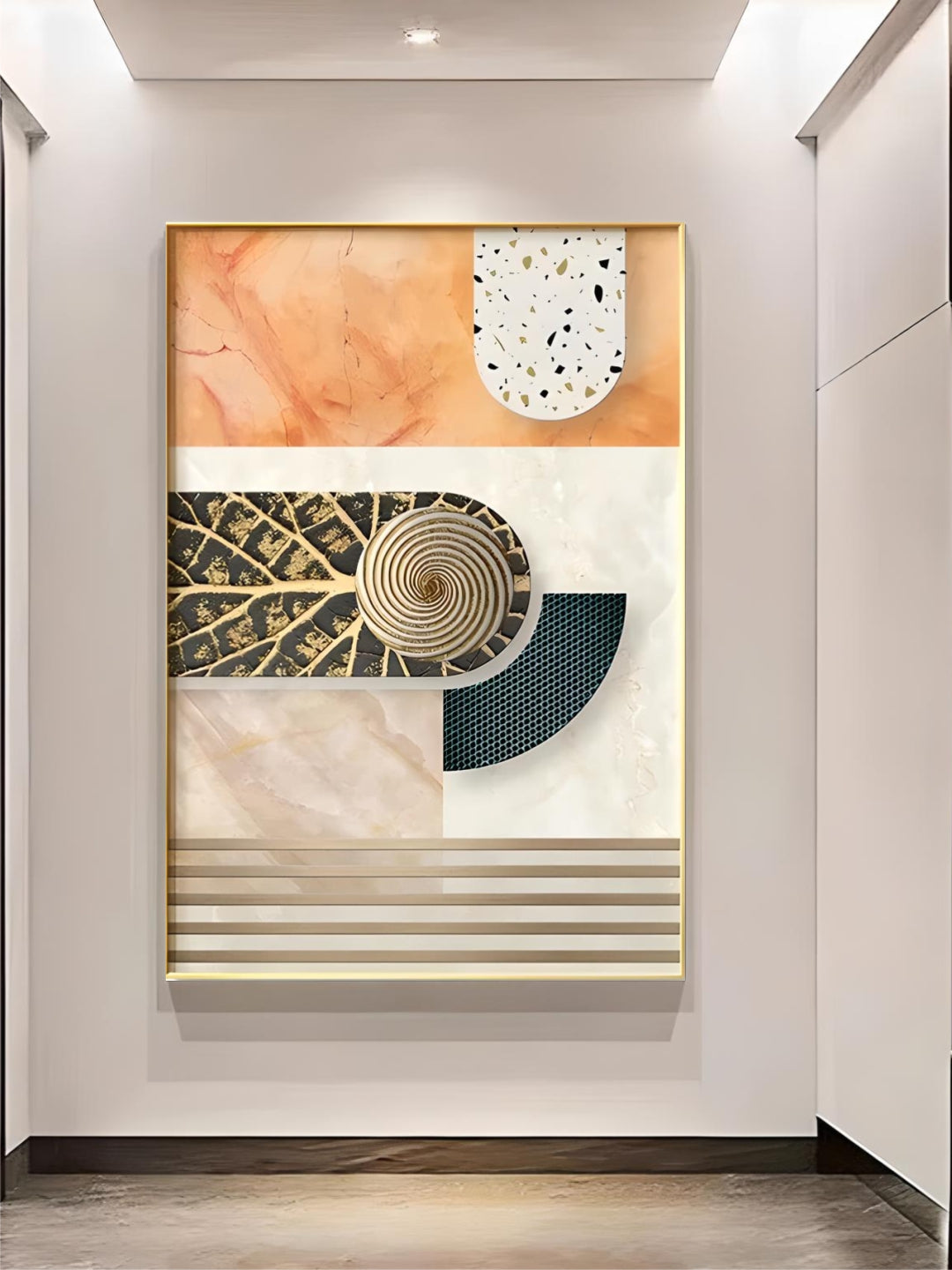 Modern Aesthetics Abstract Architectural Wall Art Fine Art Canvas Prints Pictures For Apartment Living Room Foyer Entrance Way Light Luxury Home Decor