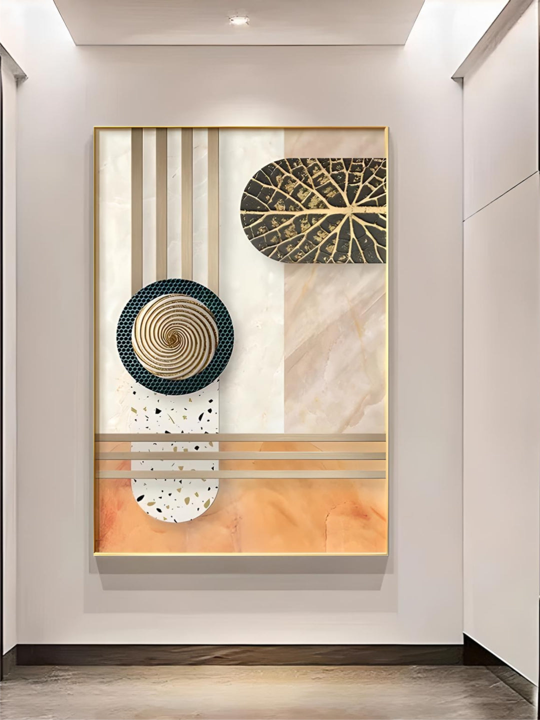 Modern Aesthetics Abstract Architectural Wall Art Fine Art Canvas Prints Pictures For Apartment Living Room Foyer Entrance Way Light Luxury Home Decor