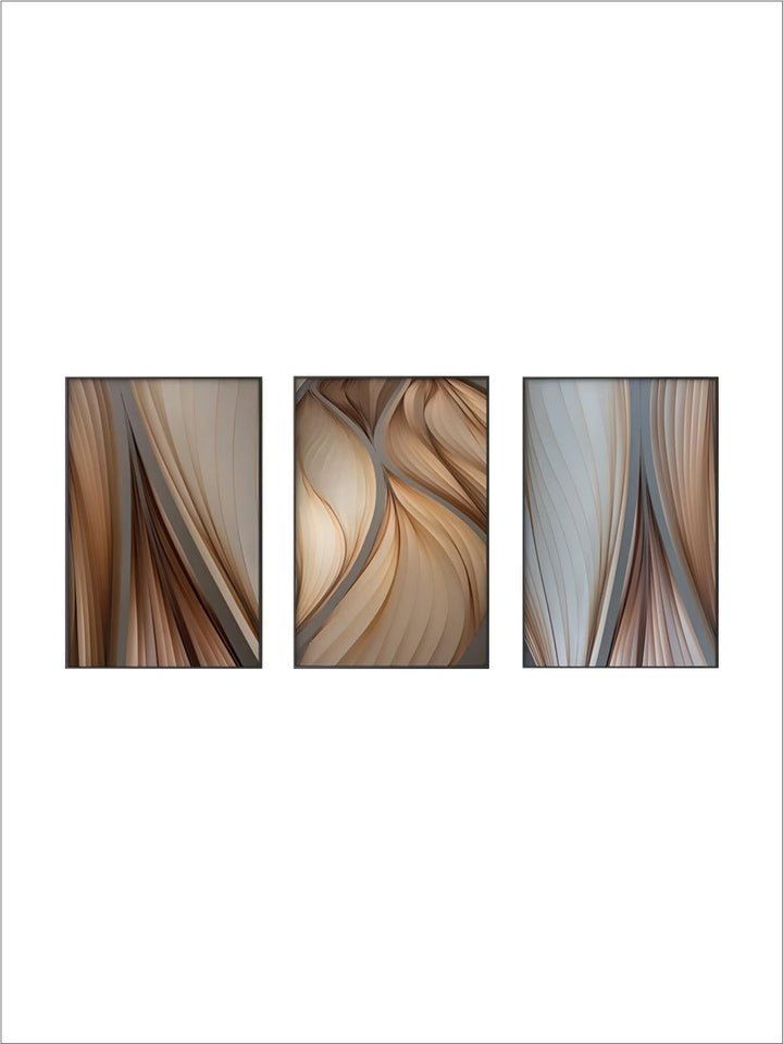 Modern Aesthetics Flowing Ripples Abstract Wall Art Fine Art Canvas Prints Pictures For Luxury Apartment Living Room Modern Foyer Entranceway Art Decor