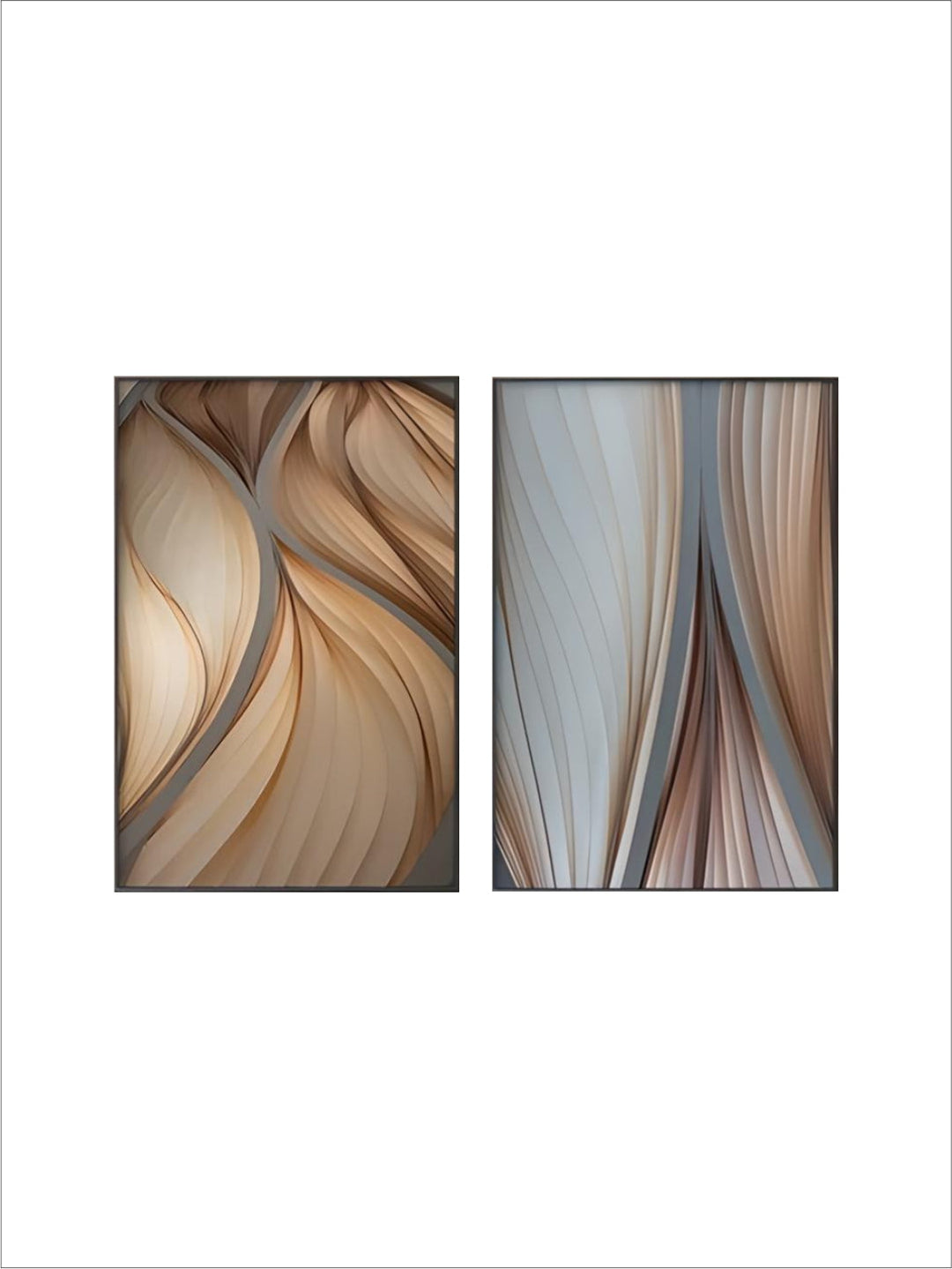Modern Aesthetics Flowing Ripples Abstract Wall Art Fine Art Canvas Prints Pictures For Luxury Apartment Living Room Modern Foyer Entranceway Art Decor