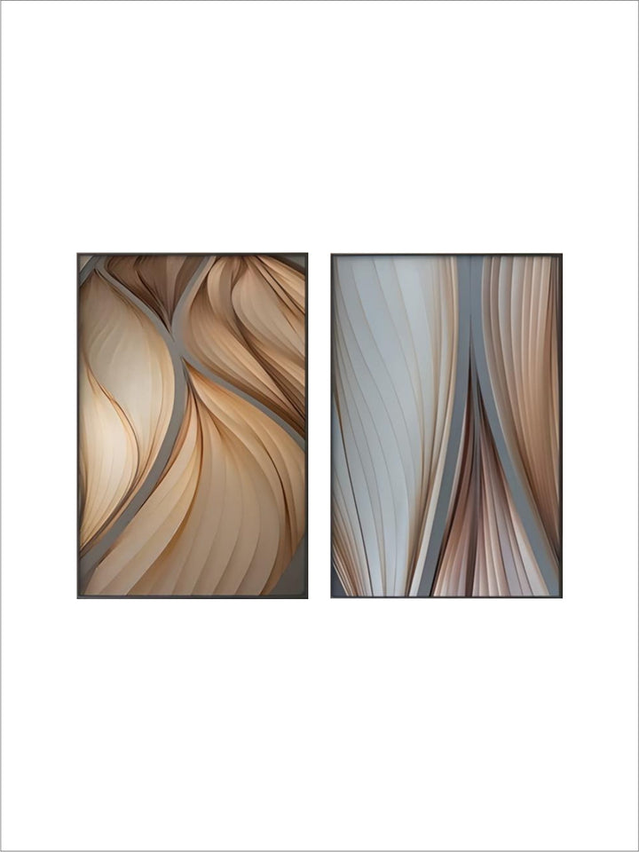 Modern Aesthetics Flowing Ripples Abstract Wall Art Fine Art Canvas Prints Pictures For Luxury Apartment Living Room Modern Foyer Entranceway Art Decor