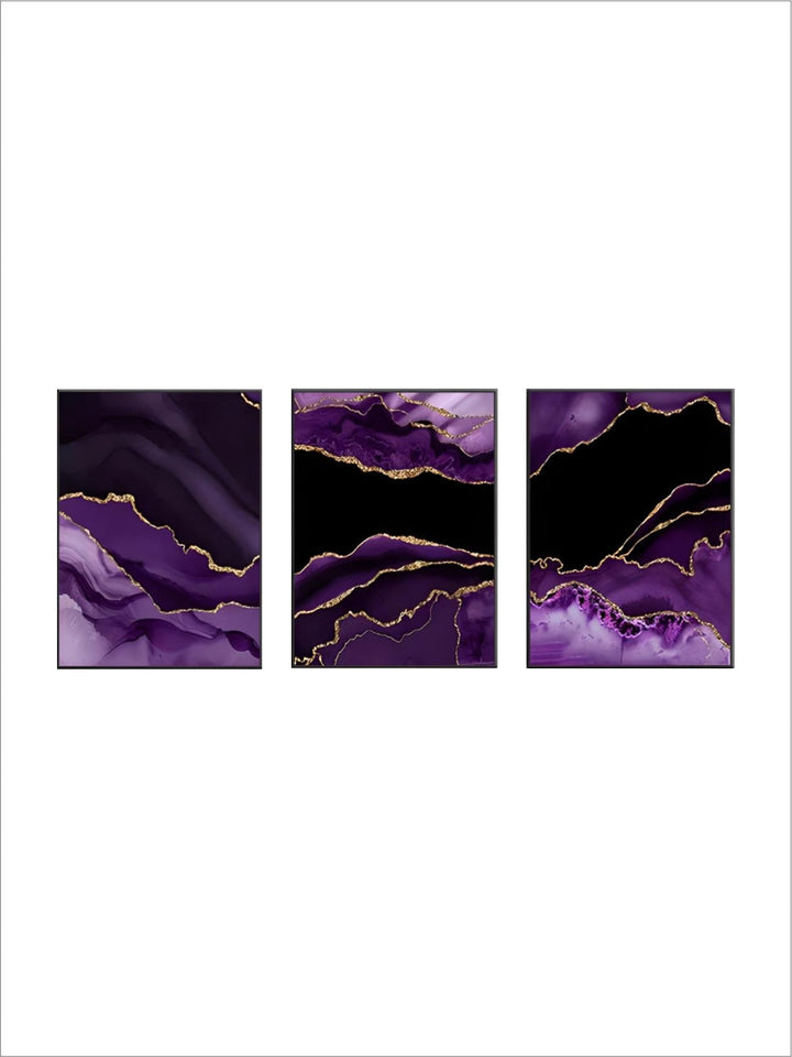 Modern Abstract Liquid Purple Black Marble Print Wall Art Fine Art Canvas Prints Pictures For Living Room Dining Room Home Office Art Decor