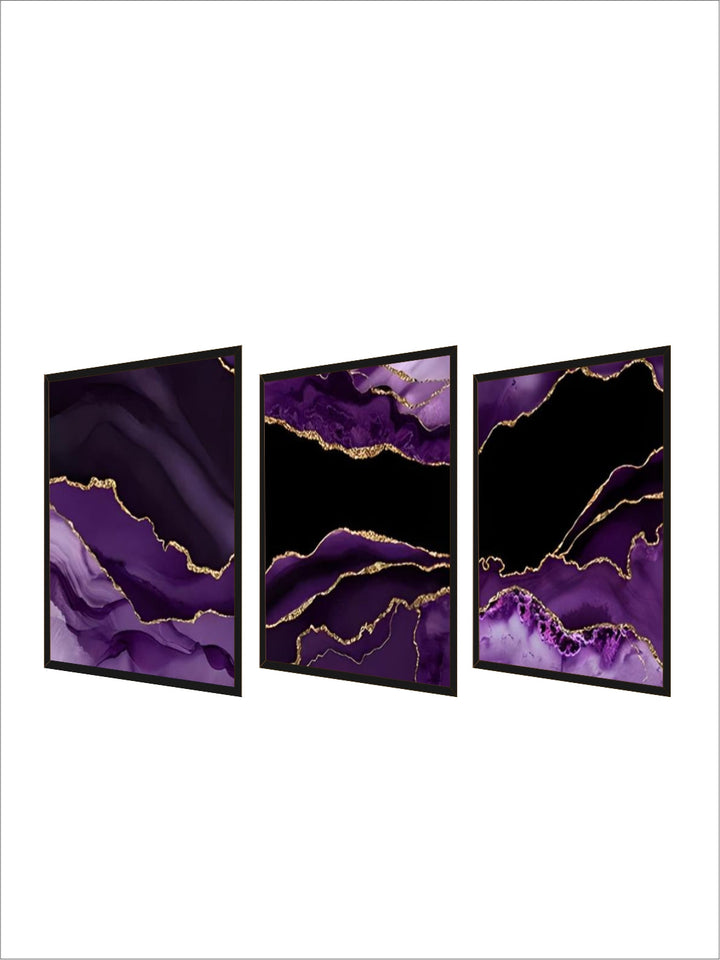 Modern Abstract Liquid Purple Black Marble Print Wall Art Fine Art Canvas Prints Pictures For Living Room Dining Room Home Office Art Decor