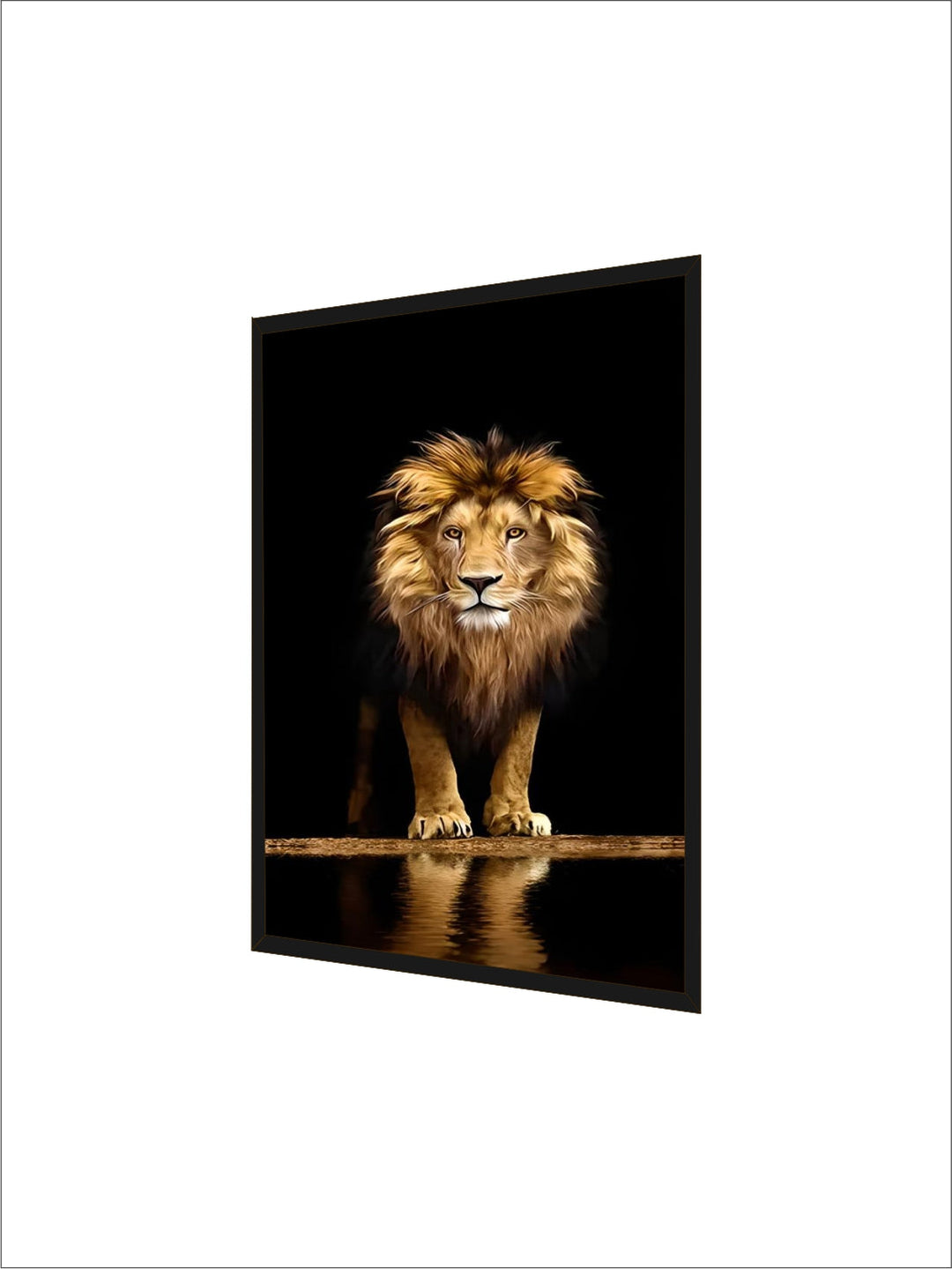 Black Golden Lion Poster Wall Art Fine Art Canvas Print Picture For Entrance Foyer Living Room Light Luxury Home Decor