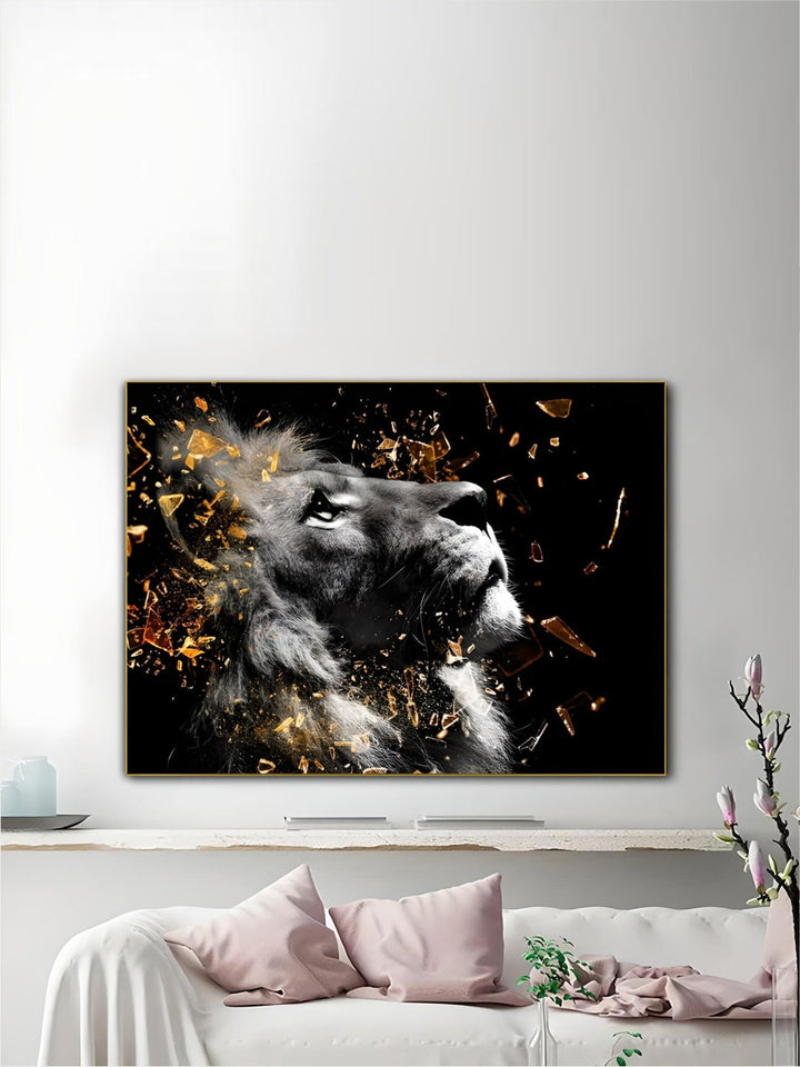 Modern Wild Animal Posters Wall Art Fine Art Canvas Prints Lion Elephant Leopard Zebra Pictures For Living Room Home Office Decor