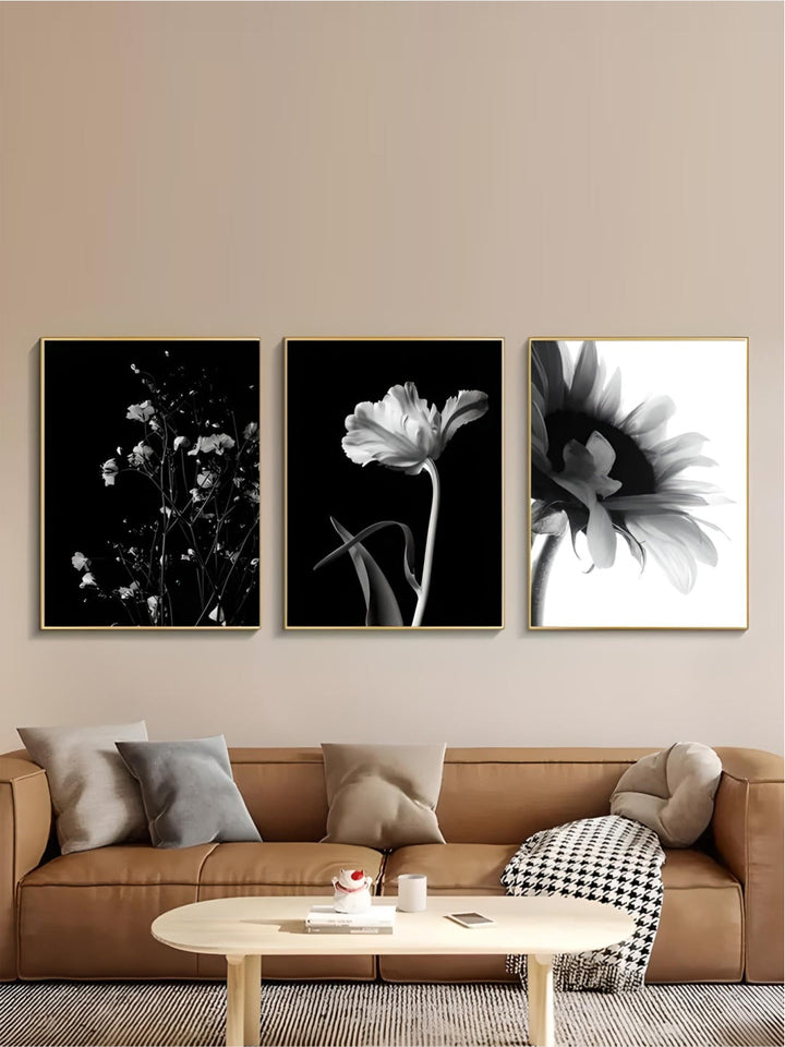 Modern Lifestyle Floral Wall Art Minimalist Black White Posters Fine Art Canvas Prints Pictures For Living Room Decor