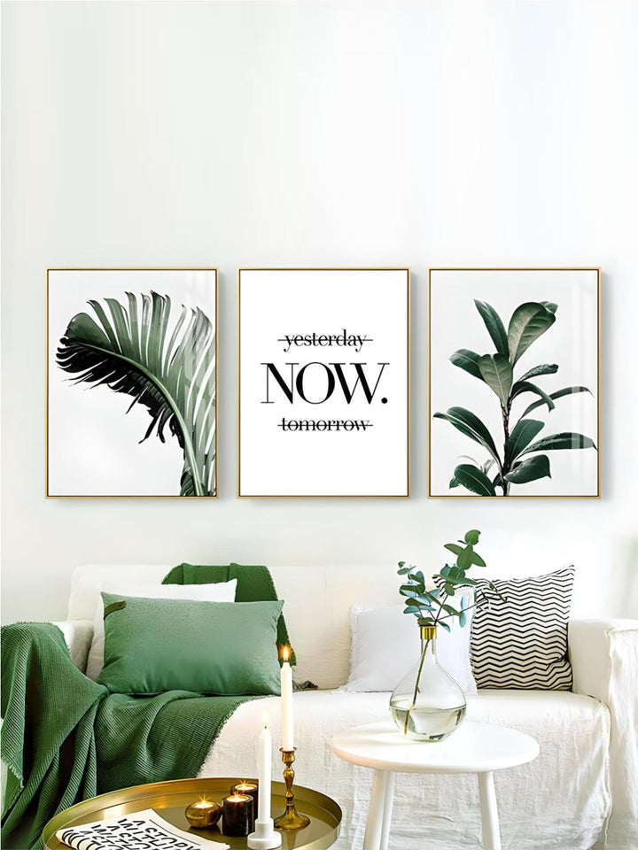 Inspirational Quotes Posters Golden Pineapple Green Leaf Monstera Wall Art Fine Art Canvas Prints For Living Room Home Office Decor