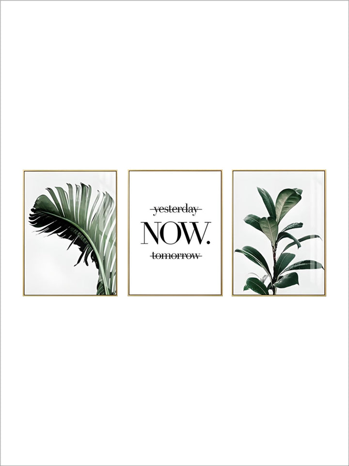 Inspirational Quotes Posters Golden Pineapple Green Leaf Monstera Wall Art Fine Art Canvas Prints For Living Room Home Office Decor