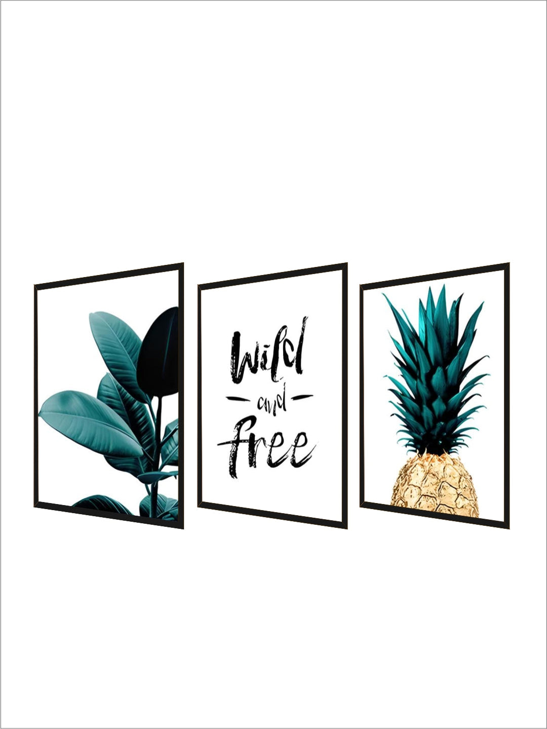 Inspirational Quotes Posters Golden Pineapple Green Leaf Monstera Wall Art Fine Art Canvas Prints For Living Room Home Office Decor
