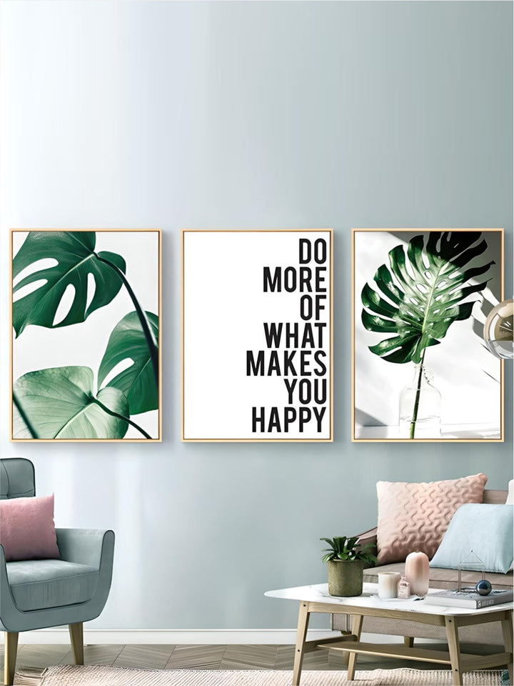 Inspirational Quotes Posters Golden Pineapple Green Leaf Monstera Wall Art Fine Art Canvas Prints For Living Room Home Office Decor