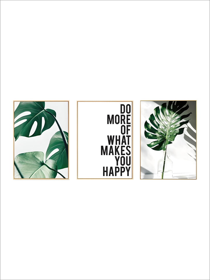 Inspirational Quotes Posters Golden Pineapple Green Leaf Monstera Wall Art Fine Art Canvas Prints For Living Room Home Office Decor