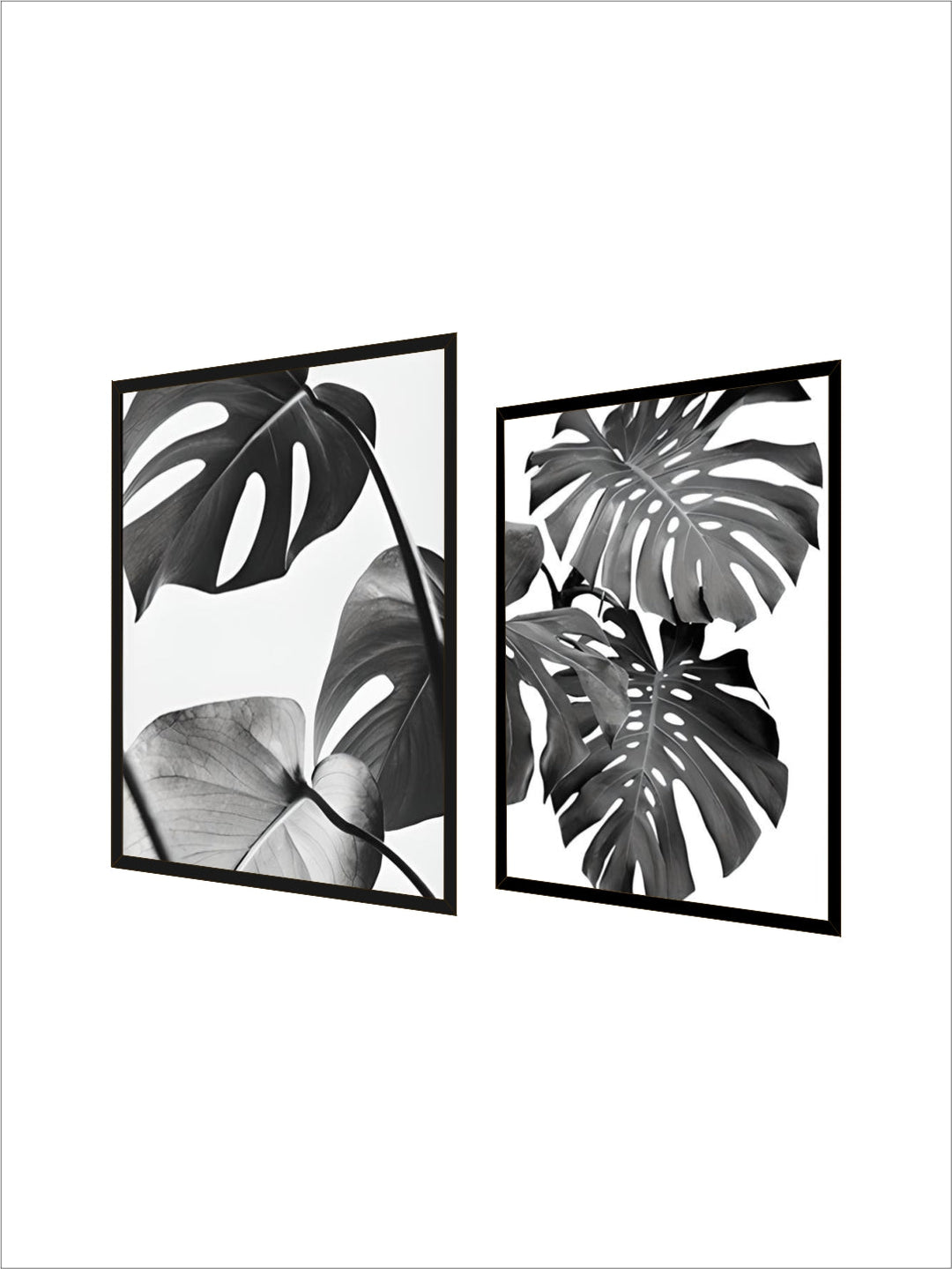 Simple Living Daily Inspirational Wall Art Black White Minimalist Tropical Leaves Pictures For Family Living Room Bedroom Art Decor