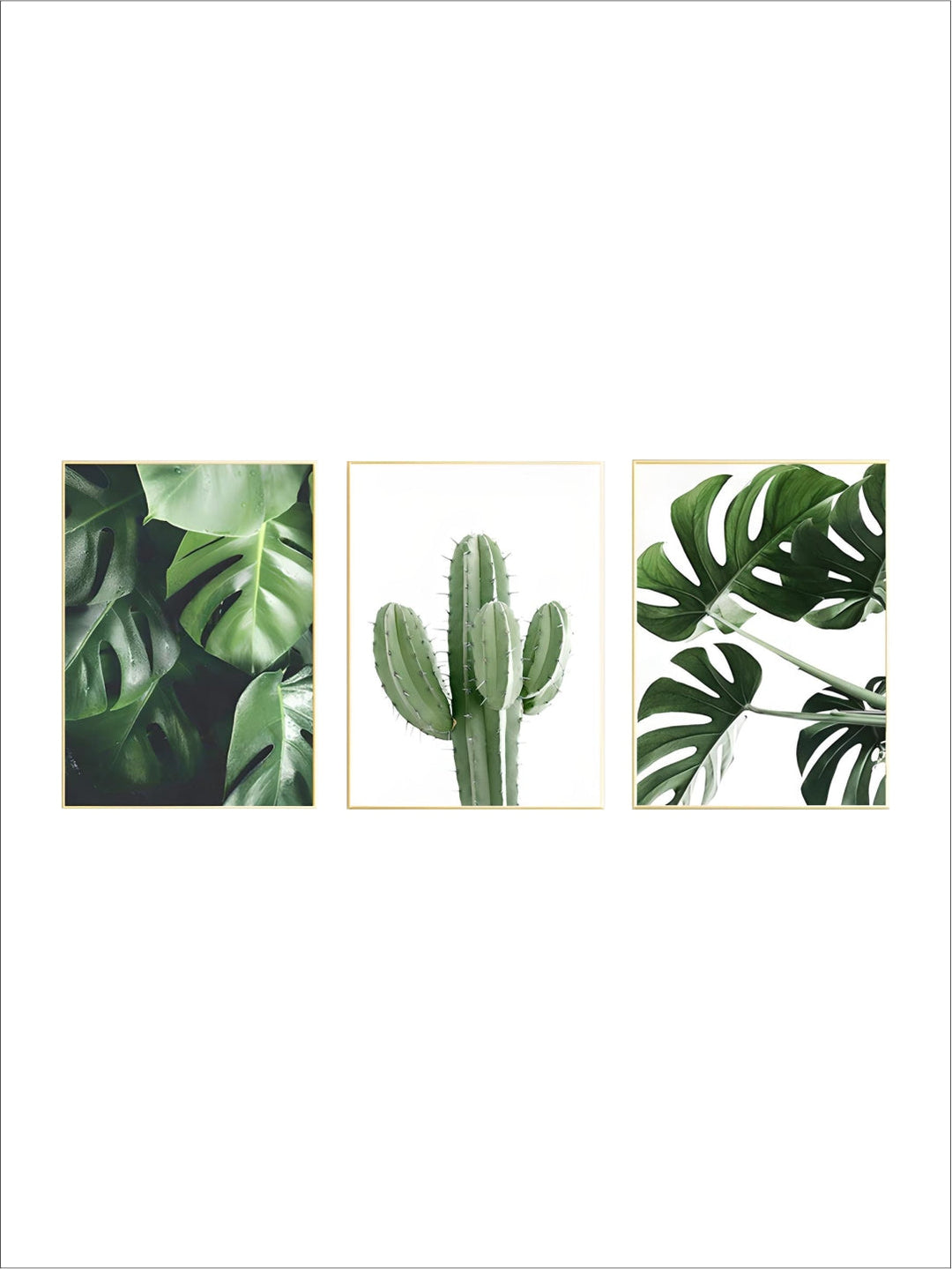 Minimalist Monstera Green Leaves Botanical Wall Art Fine Art Canvas Prints Cactus Poster Pictures For Living Room Dining Room Nordic Home Decor