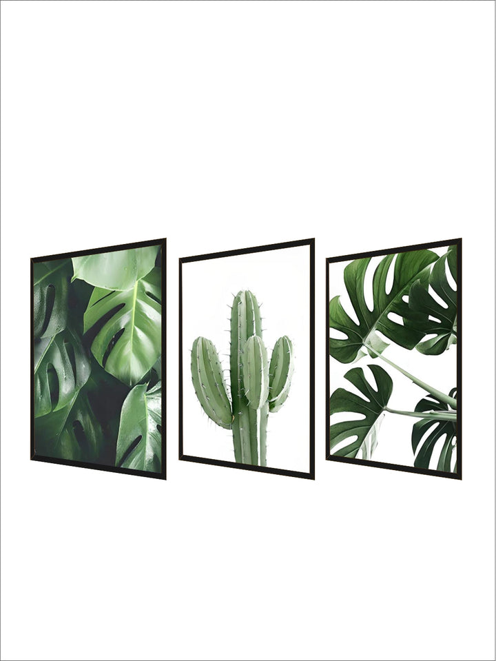 Minimalist Monstera Green Leaves Botanical Wall Art Fine Art Canvas Prints Cactus Poster Pictures For Living Room Dining Room Nordic Home Decor