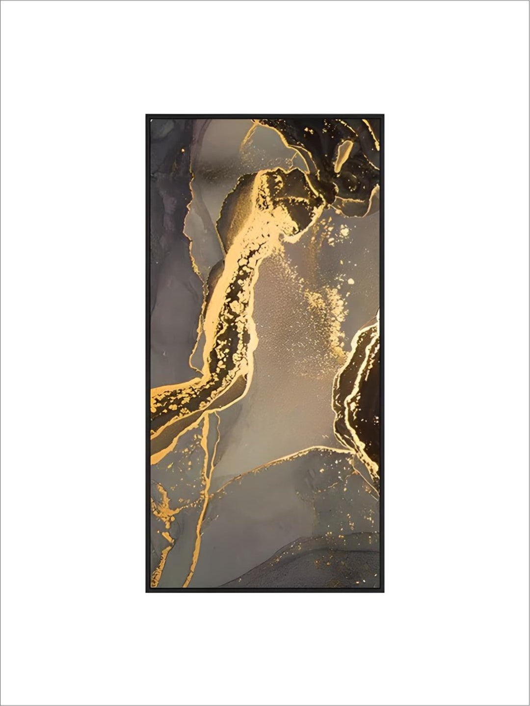 Black Golden Line Marble Print Wall Art Fine Art Canvas Prints Tall Vertical Rectangle Artwork Pictures For Living Room Light Luxury Home Decor