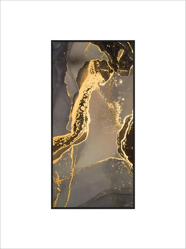 Black Golden Line Marble Print Wall Art Fine Art Canvas Prints Tall Vertical Rectangle Artwork Pictures For Living Room Light Luxury Home Decor
