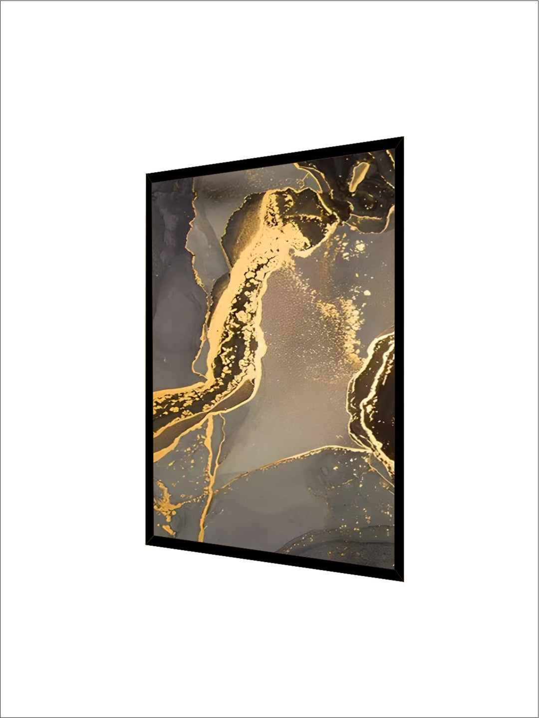 Black Golden Line Marble Print Wall Art Fine Art Canvas Prints Tall Vertical Rectangle Artwork Pictures For Living Room Light Luxury Home Decor