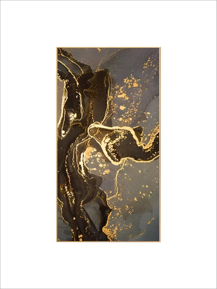 Black Golden Line Marble Print Wall Art Fine Art Canvas Prints Tall Vertical Rectangle Artwork Pictures For Living Room Light Luxury Home Decor