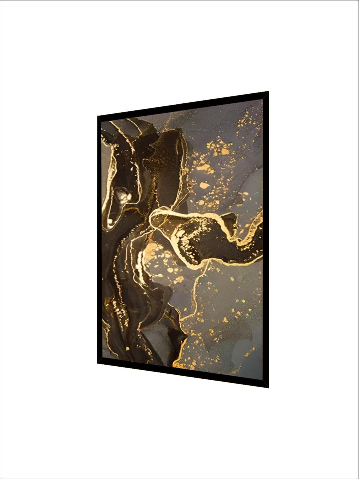 Black Golden Line Marble Print Wall Art Fine Art Canvas Prints Tall Vertical Rectangle Artwork Pictures For Living Room Light Luxury Home Decor