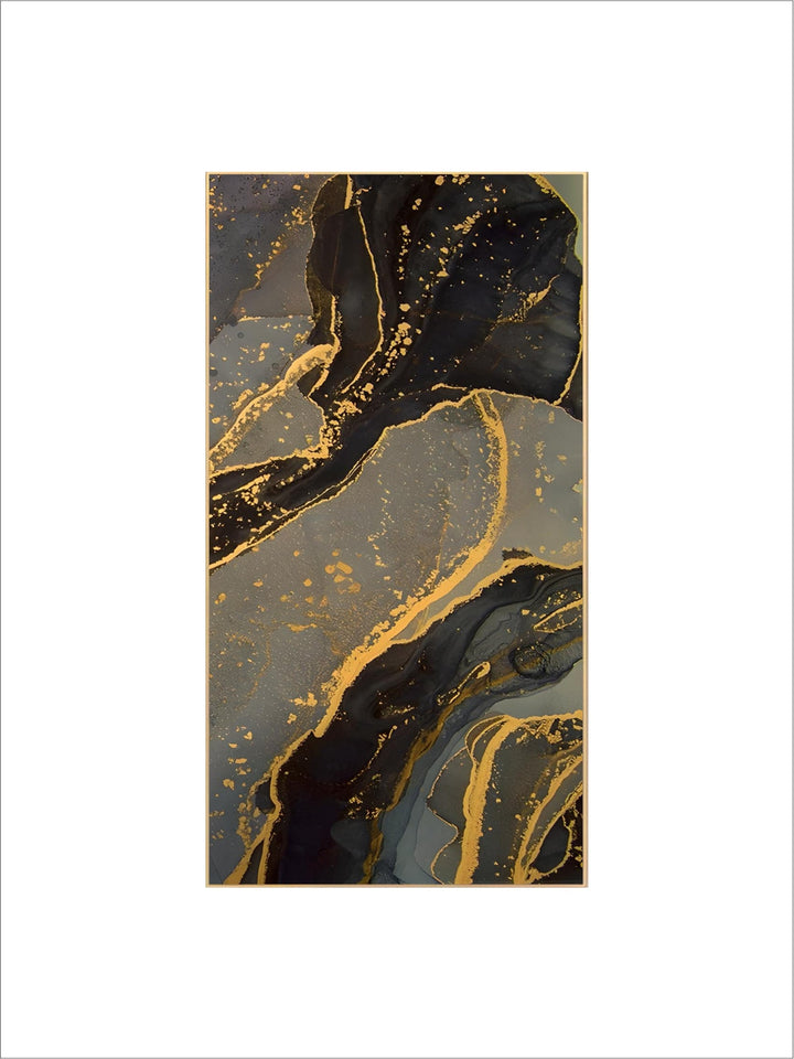 Black Golden Line Marble Print Wall Art Fine Art Canvas Prints Tall Vertical Rectangle Artwork Pictures For Living Room Light Luxury Home Decor