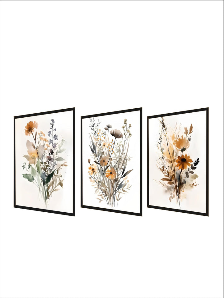 Scandinavian Floral Meadow Flower Wall Art Fine Art Canvas Prints Modern Minimalist Botany Pictures For Living Room Home Decor