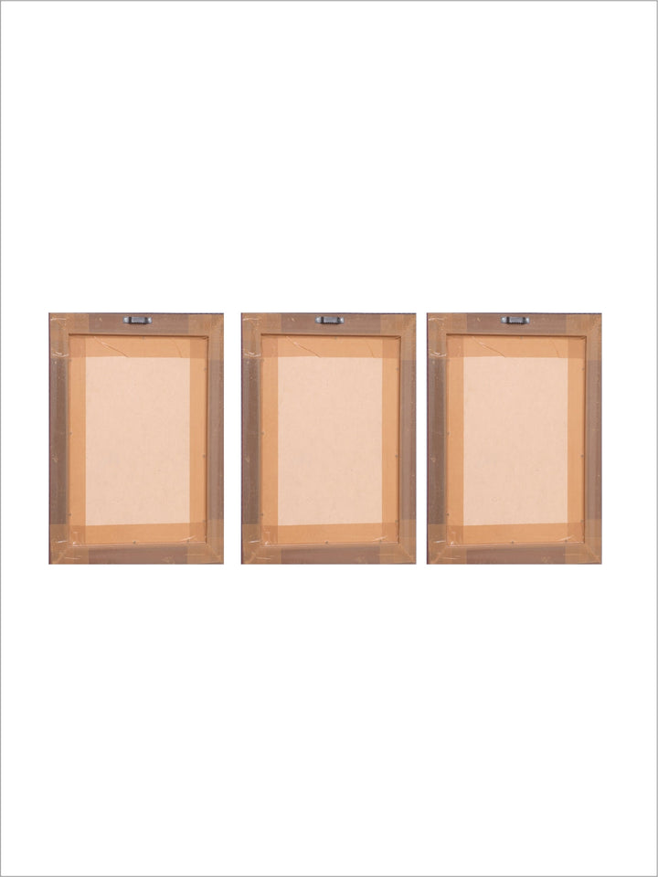 Set of 3Pcs Earth Green Minimalist Geometric Line Art Leaf Canvas Print Wall Art Pictures For Modern Living Room Decor
