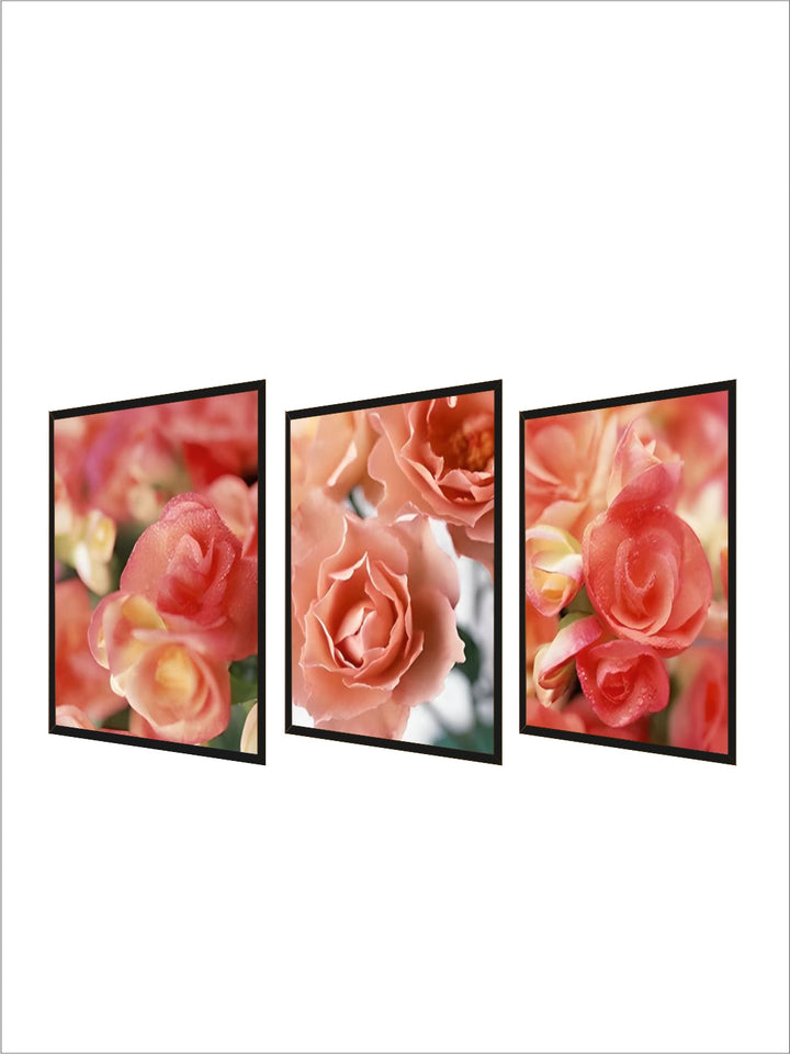 Pink Red Roses Floral Wall Art Fine Art Canvas Prints Modern Botanical Posters Pictures For Living Room, Bedroom Art Decor