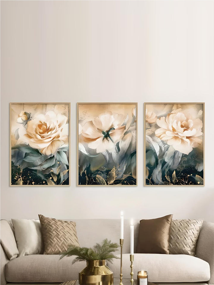 Serene Pastel Petals Floral Abstract Wall Art Fine Art Canvas Prints Modern Botany Pictures For Living Room Dining Room Art Decor