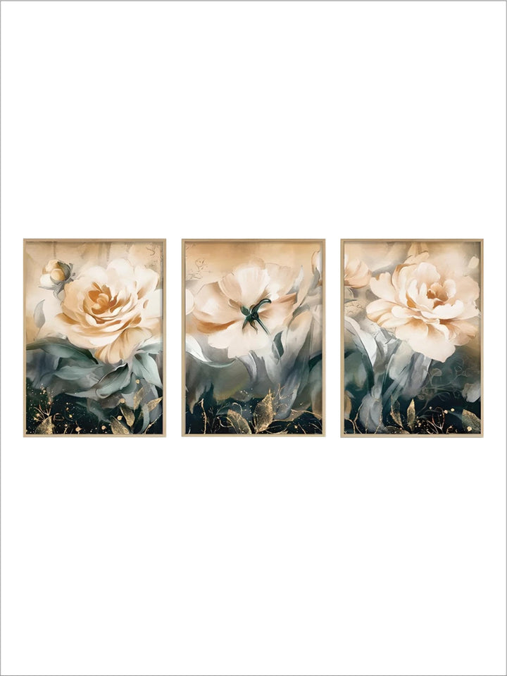 Serene Pastel Petals Floral Abstract Wall Art Fine Art Canvas Prints Modern Botany Pictures For Living Room Dining Room Art Decor